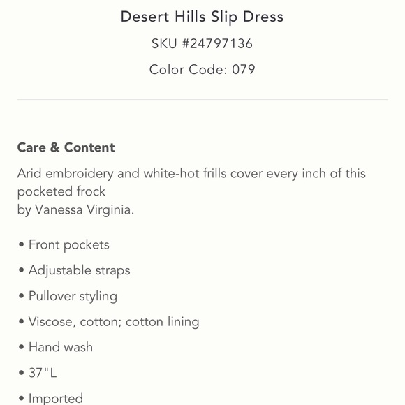 Anthropologie Desert Hills Slip Dress - Picture 3 of 3